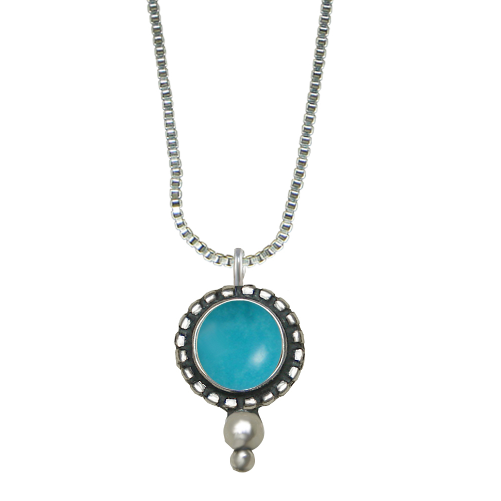 Sterling Silver Little Turquoise Pendant Necklace